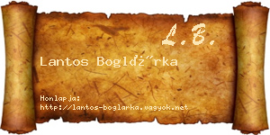 Lantos Boglárka névjegykártya